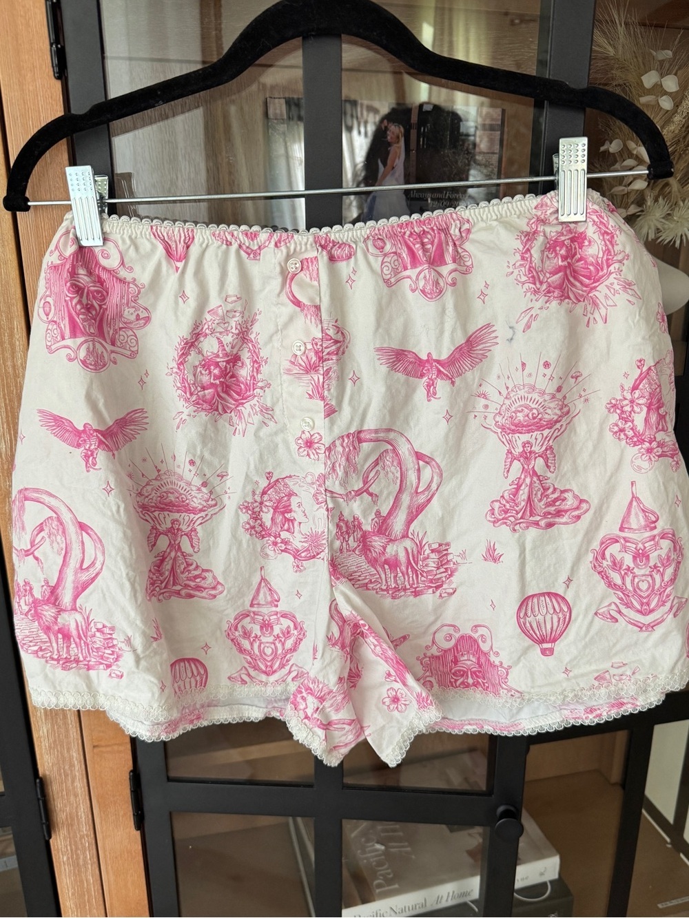 Katie Kime toile wicked print pajamas shorts elastic lace movie wizars of oz